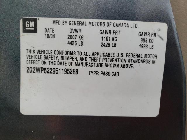 2G2WP522951195288 - 2005 PONTIAC GRAND PRIX 蓝色 照片 12