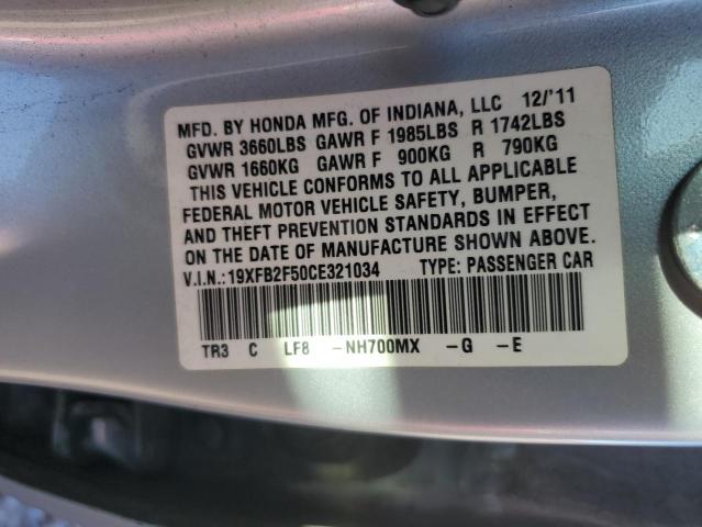 19XFB2F50CE321034 - 2012 HONDA CIVIC LX SILVER photo 12