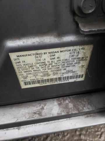 1N4AL21E07C204944 - 2007 NISSAN ALTIMA 2.5 GRAY photo 12