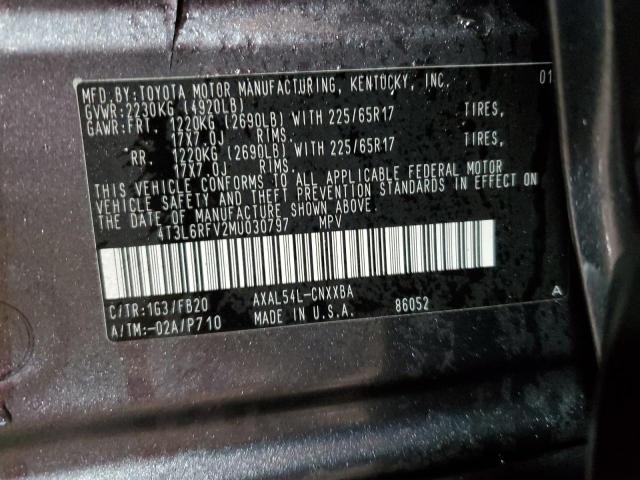 4T3L6RFV2MU030797 - 2021 TOYOTA RAV4 LE GRAY photo 13