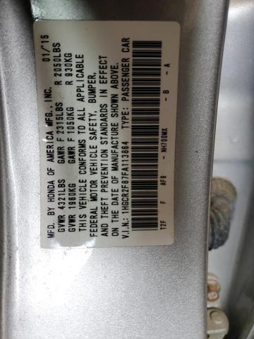 1HGCR2F87FA113864 - 2015 HONDA ACCORD EXL SILVER photo 13