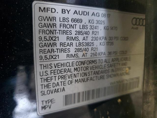 WA1VAAF74JD007082 - 2018 AUDI Q7 PRESTIGE BLUE photo 12