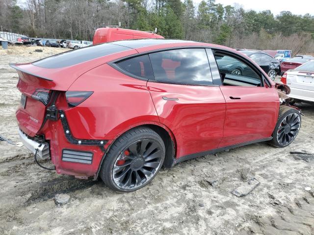 7SAYGDEF3NF376951 - 2022 TESLA MODEL Y RED photo 3