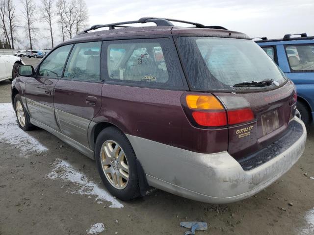 4S3BH6862Y7606447 - 2000 SUBARU LEGACY OUTBACK LIMITED BURGUNDY photo 2