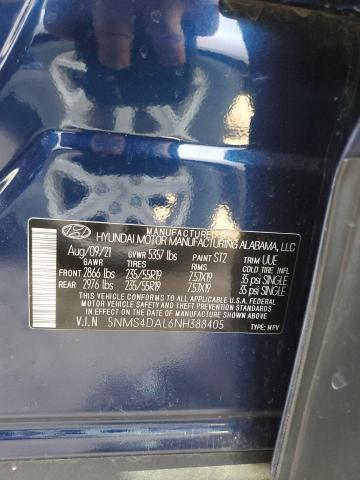 5NMS4DAL6NH388405 - 2022 HYUNDAI SANTA FE LIMITED BLUE photo 13