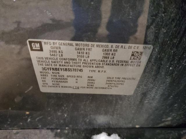 3GYFNBEY6BS578745 - 2011 CADILLAC SRX PERFORMANCE COLLECTION Сұр фото 12