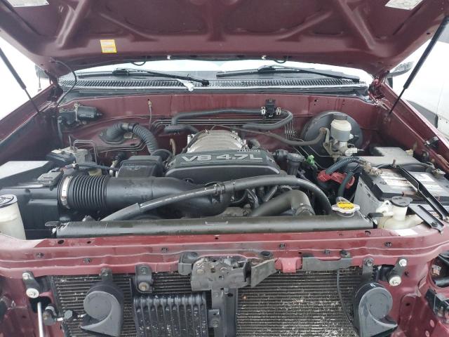 5TBBT44124S447032 - 2004 TOYOTA TUNDRA ACCESS CAB SR5 BURGUNDY photo 11