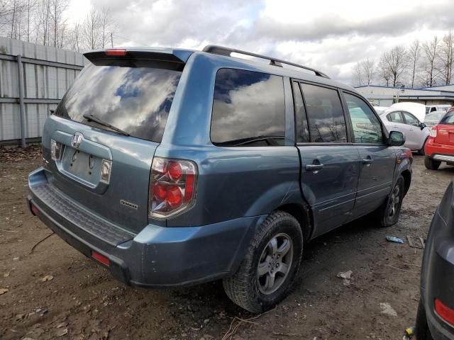 2HKYF18606H513745 - 2006 HONDA PILOT EX BLUE photo 3