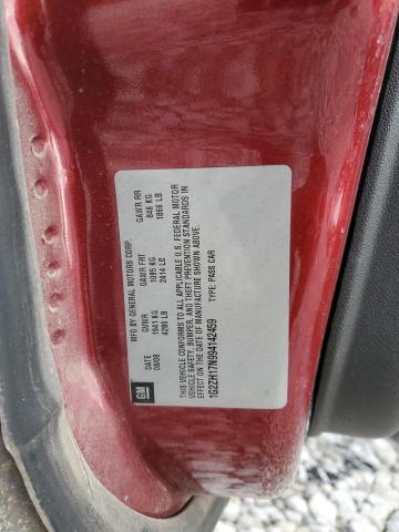 1G2ZH17N994142459 - 2009 PONTIAC G6 GT RED photo 12