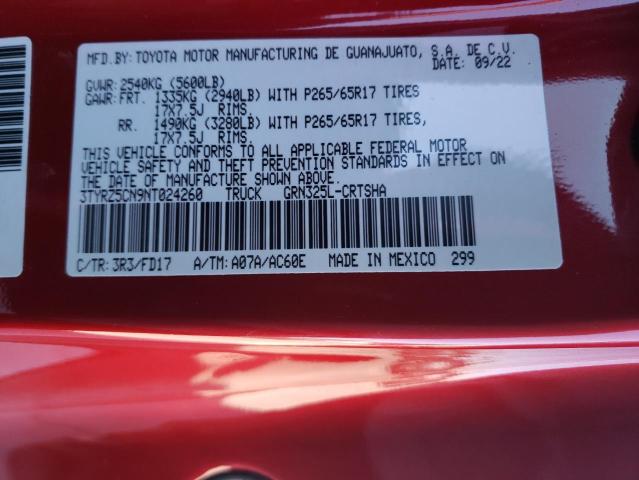 3TYRZ5CN9NT024260 - 2022 TOYOTA TACOMA ACCESS CAB ბურგუნდია ფოტო 13