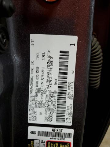 5TFUW5F15JX711828 - 2018 TOYOTA TUNDRA DOUBLE CAB SR/SR5 CHARCOAL photo 12