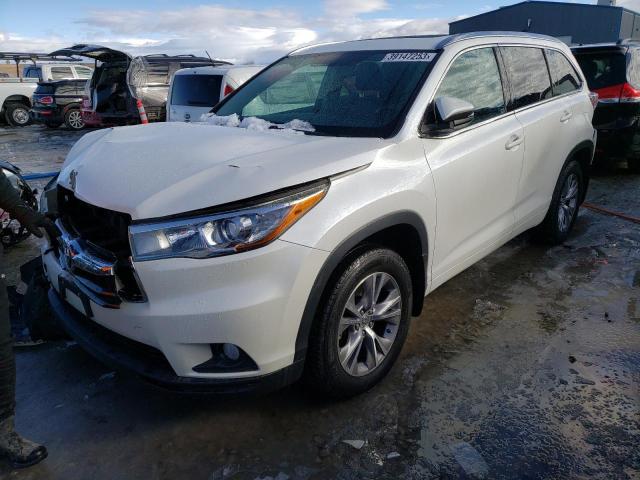 5TDJKRFH7FS157675 - 2015 TOYOTA HIGHLANDER XLE თეთრი ფოტო 1
