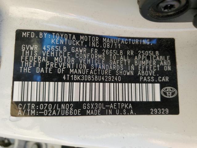 4T1BK3DB5BU429240 - 2011 TOYOTA AVALON BASE Ağ foto 13