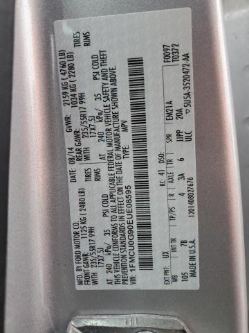 1FMCU0G90EUE08595 - 2014 FORD ESCAPE SE SILVER photo 13