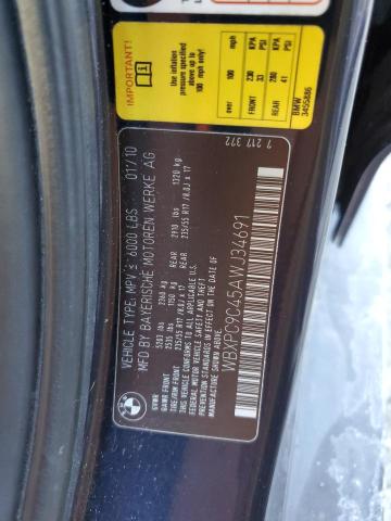 WBXPC9C45AWJ34691 - 2010 BMW X3 XDRIVE30I BLACK photo 12