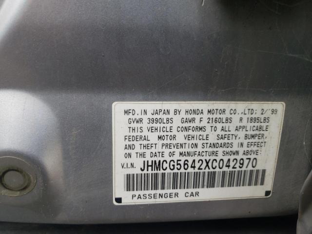 JHMCG5642XC042970 - 1999 HONDA ACCORD LX SILVER photo 12