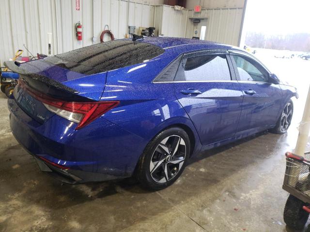 5NPLP4AG3MH001499 - 2021 HYUNDAI ELANTRA LIMITED BLUE photo 3