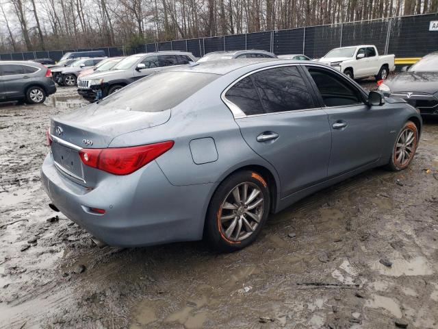 JN1AV7ARXEM700946 - 2014 INFINITI Q50 HYBRID PREMIUM BLUE photo 3