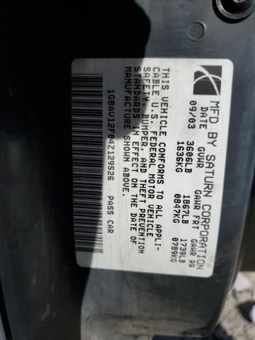 1G8AV12F04Z129526 - 2004 SATURN ION LEVEL 3 WHITE photo 13