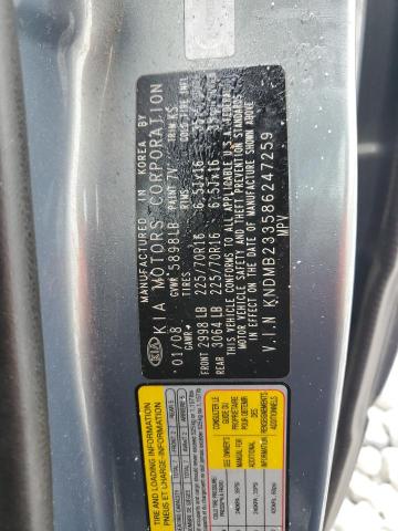 KNDMB233586247259 - 2008 KIA SEDONA EX BLUE photo 13