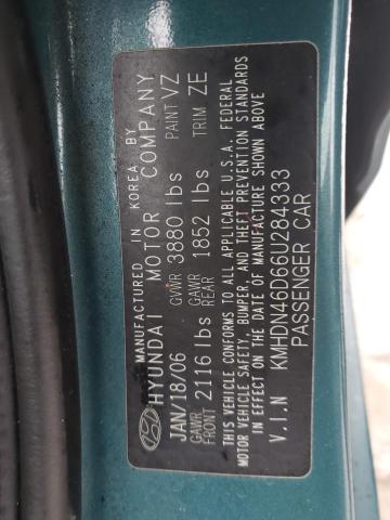 KMHDN46D66U284333 - 2006 HYUNDAI ELANTRA GLS TEAL photo 12