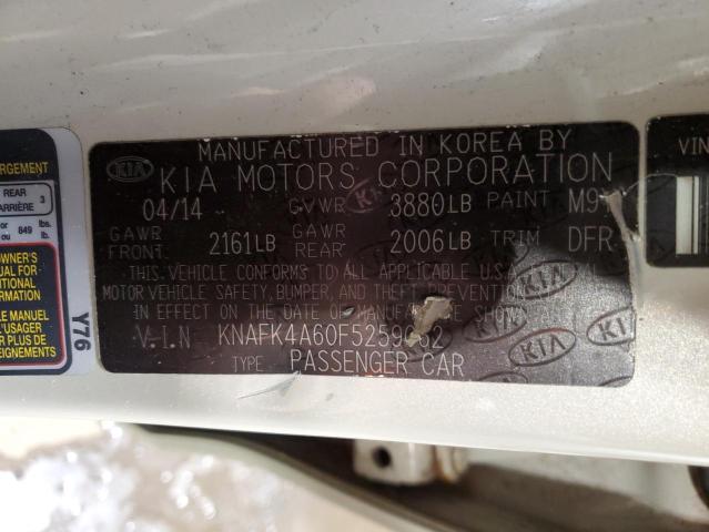 KNAFK4A60F5259062 - 2015 KIA FORTE LX BEIGE photo 12