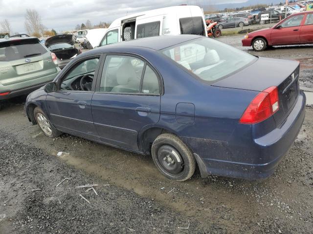 2HGES16544H567405 - 2004 HONDA CIVIC LX BLUE photo 2