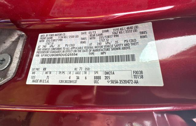 1FMCU9G95DUD25554 - 2013 FORD ESCAPE SE RED photo 10