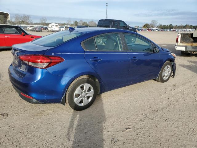 3KPFK4A73JE198718 - 2018 KIA FORTE LX BLUE photo 3