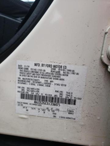 MAJ3S2GE3LC336075 - 2020 FORD ECOSPORT SE WHITE photo 13