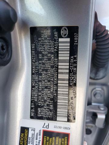 4T1BF1FK3GU173208 - 2016 TOYOTA CAMRY LE SILVER photo 12