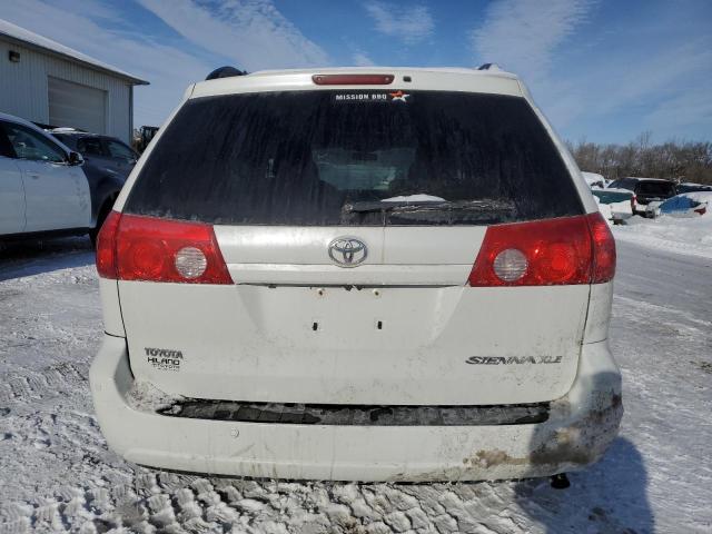 5TDZK22C29S233585 - 2009 TOYOTA SIENNA XLE WHITE photo 6