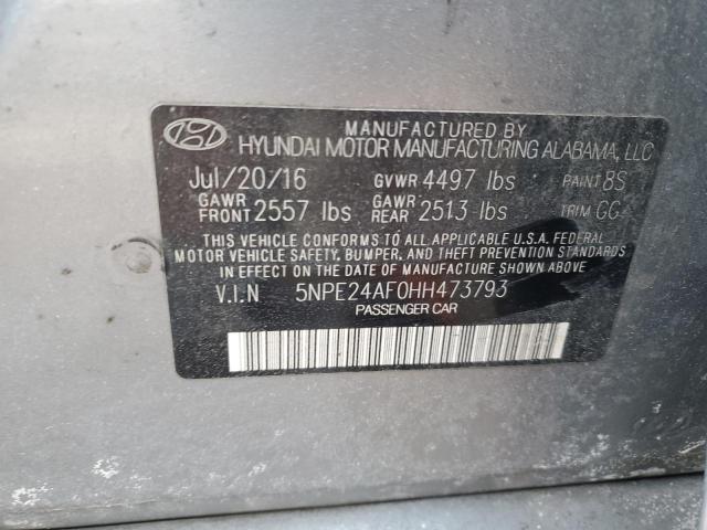 5NPE24AF0HH473793 - 2017 HYUNDAI SONATA SE SILVER photo 12