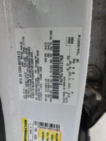 3FA6P0G76DR127968 - 2013 FORD FUSION S WHITE photo 12