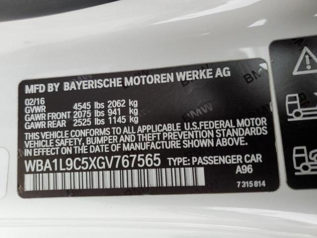 WBA1L9C5XGV767565 - 2016 BMW 228 XI SULEV WHITE photo 13