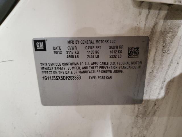 1G11J5SX5DF203339 - 2013 CHEVROLET MALIBU LTZ თეთრი ფოტო 12