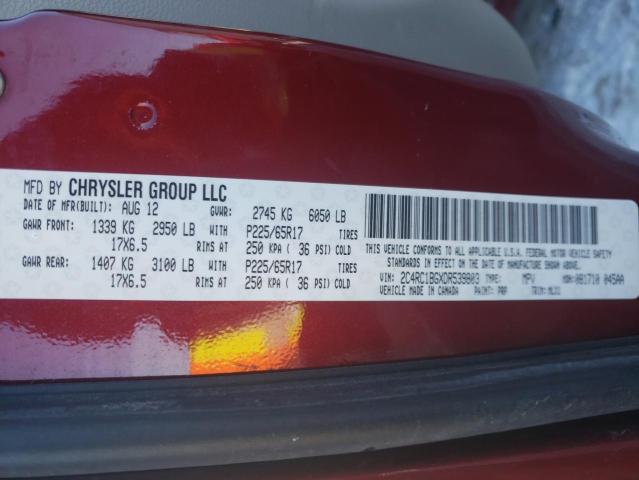 2C4RC1BGXDR539803 - 2013 CHRYSLER TOWN & COU RED photo 13