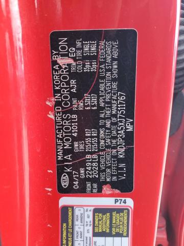 KNDJP3A5XJ7511767 - 2018 KIA SOUL + RED photo 12