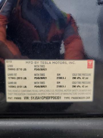 5YJSA1CP9DFP06301 - 2013 TESLA MODEL S ლურჯი ფოტო 13