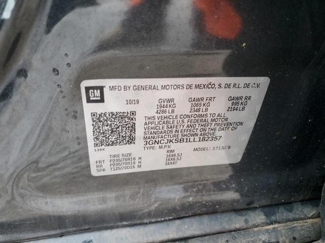 3GNCJKSB1LL182357 - 2020 CHEVROLET TRAX LS GRAY photo 12