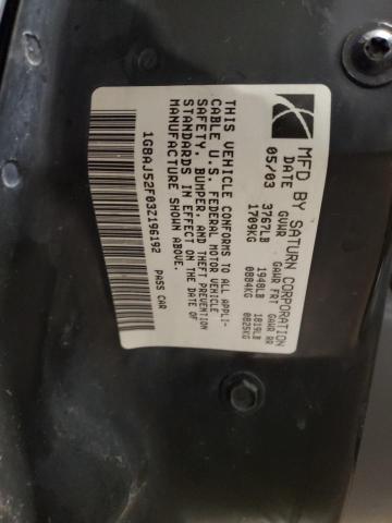 1G8AJ52F03Z196192 - 2003 SATURN ION LEVEL 2 Gümüş foto 12