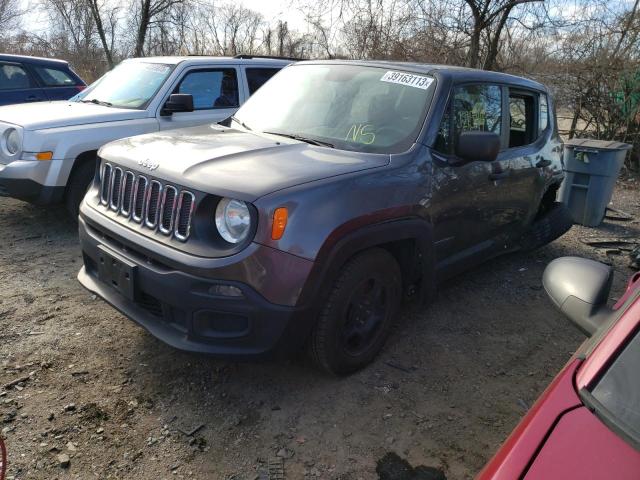 ZACCJAAH9HPF81654 - 2017 JEEP RENEGADE SPORT GRAY photo 1