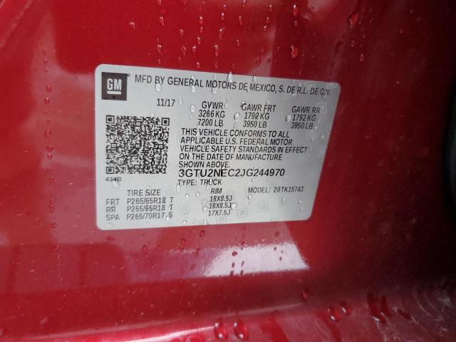 3GTU2NEC2JG244970 - 2018 GMC SIERRA K1500 SLT BURGUNDY photo 12