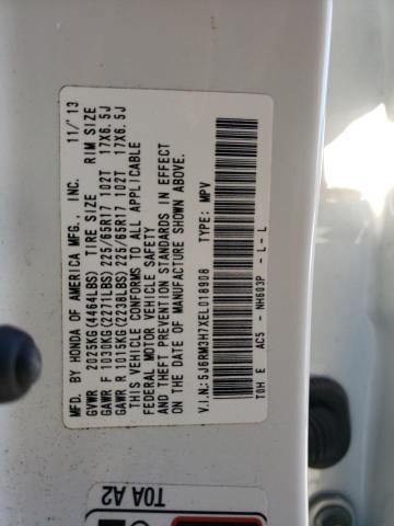 5J6RM3H7XEL018908 - 2014 HONDA CR-V EXL WHITE photo 14