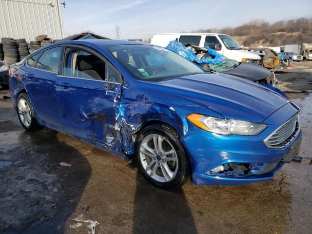 3FA6P0LU4JR230152 - 2018 FORD FUSION SE HYBRID BLUE photo 4