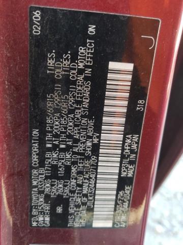 JTLKT324464071709 - 2006 TOYOTA SCION XB Rot Foto 12