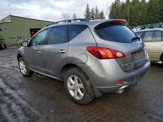 JN8AZ18W09W124373 - 2009 NISSAN MURANO S GRAY photo 2