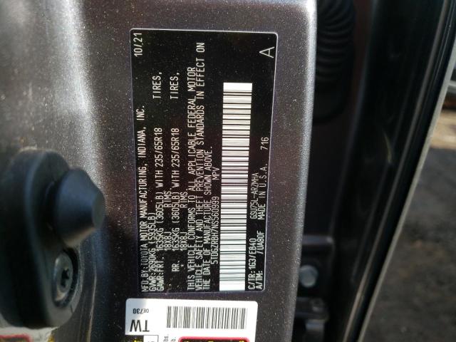 5TDGZRBH7NS560999 - 2022 TOYOTA HIGHLANDER XLE 灰色 照片 13