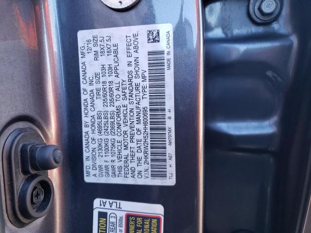 2HKRW2H52HH600695 - 2017 HONDA CR-V EX GRAY photo 14