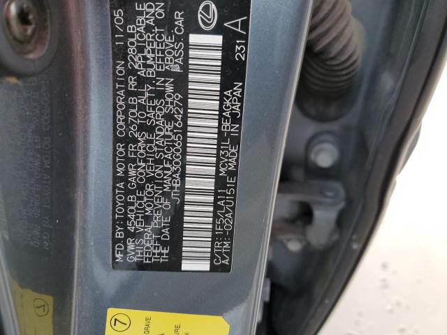 JTHBA30G065164279 - 2006 LEXUS ES 330 GRAY photo 12